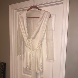 White bridal robe